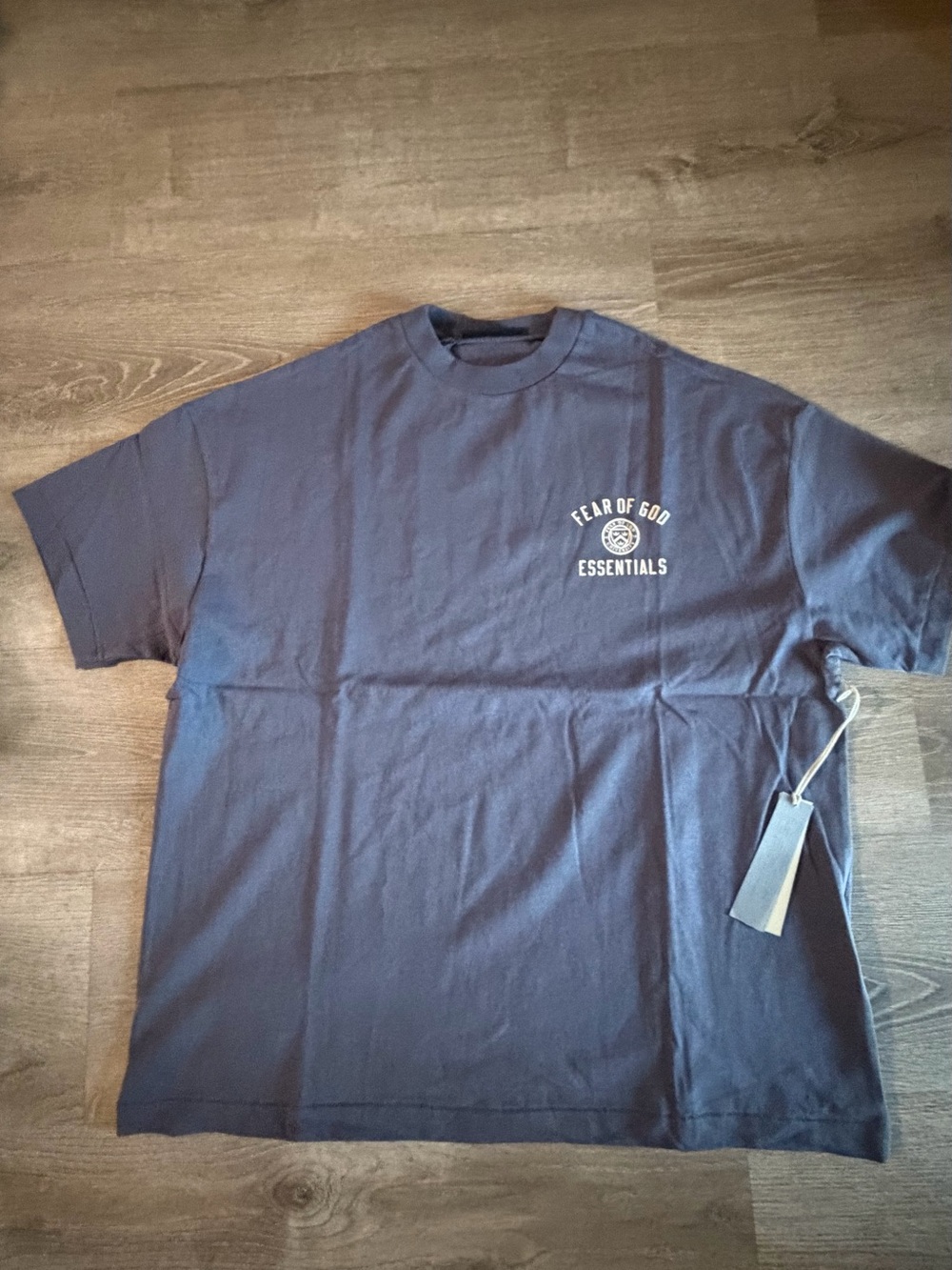 Fear of God Essentials Navy Short Sleeve Logo Tee